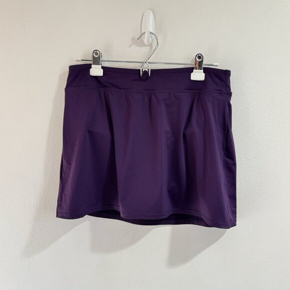 NWT Lands' End Swim Skort Bottom Skirt 10 Purple Bathing Suit Tummy Control Slim - Picture 1 of 6